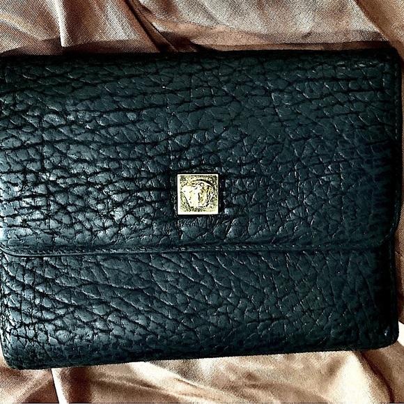 Vintage Pre-owned Gianni Versace Medusa Tri-fold black leather wallet/planner - Picture 13 of 16